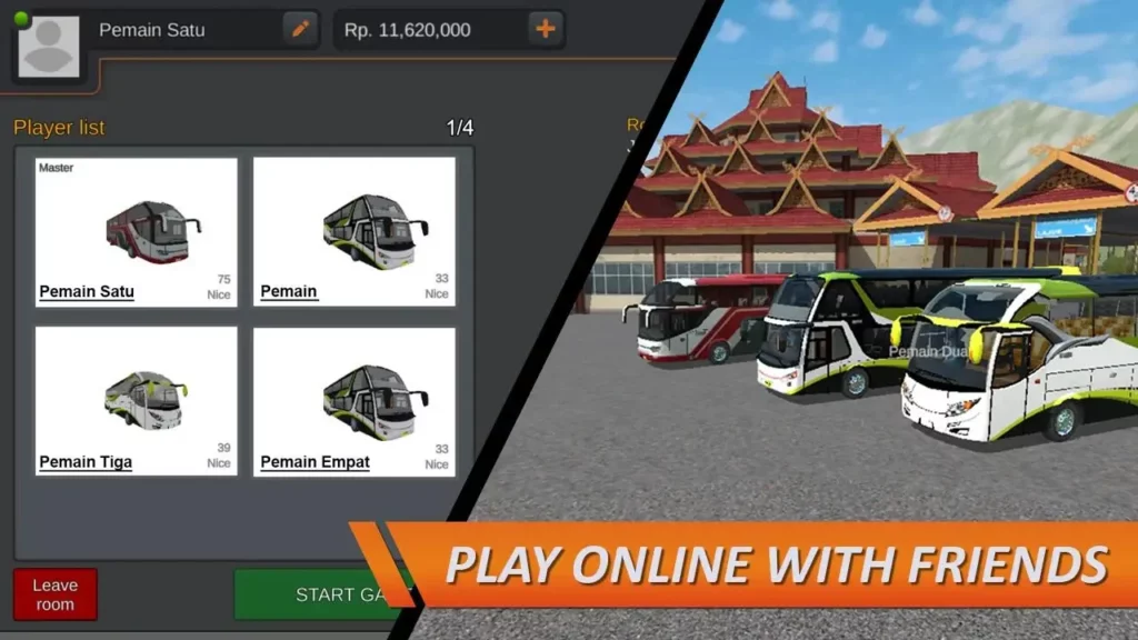 Simulador de ônibus modo multiplayer Indonésia